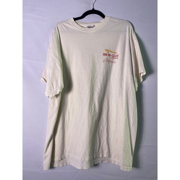 Hanes In-N-Out Burger Mustang Palm Tree California White Shirt Adult Size 2XL - Picture 1 of 3